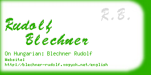 rudolf blechner business card
